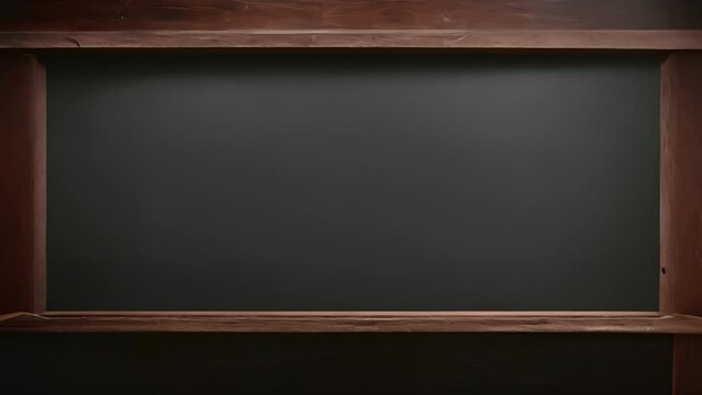 Empty chalkboard with wooden frame, perfect for back-to-school themes, summer learning programs, or autumn classroom projects