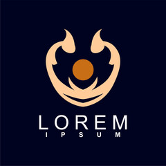 abstract logo design. unique and characterful, geometric abstract logo, modern and cute logo concept	