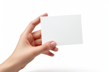 Obraz premium Blank White Card Mockup on Hand created with Generative AI