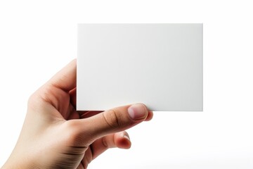 Obraz premium Blank White Card Mockup on Hand created with Generative AI