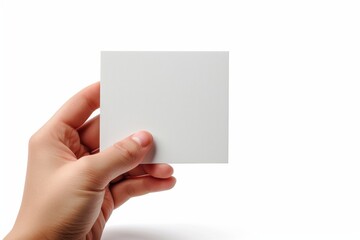 Blank White Card Mockup on Hand created with Generative AI