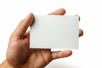 Fototapeta premium Blank White Card Mockup on Hand created with Generative AI
