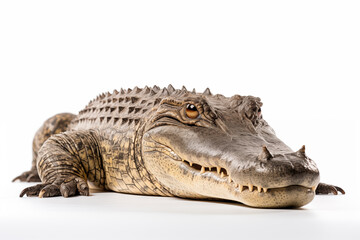 Obraz premium Crocodile over isolated white background. Animal