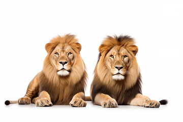 Obraz premium Lion over isolated white background. Animal
