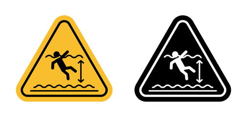 Obraz premium Deep Water Warning Sign Prevent Accidents in Deep Water Zones