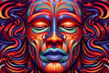 Portrait of a man with colorful hair