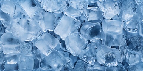 Obraz premium Ice frozen water cybe transparent decorative background view