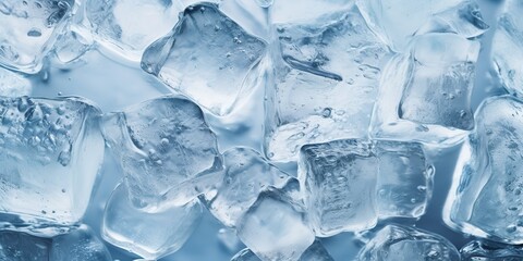 Obraz premium Ice frozen water cybe transparent decorative background view