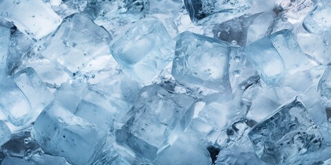 Obraz premium Ice frozen water cybe transparent decorative background view