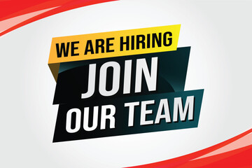we are hiring join our team word concept vector illustration with modern futuristic 3d style for landing page template ui web mobile app poster banner flyer background gift card coupon label wallpaper