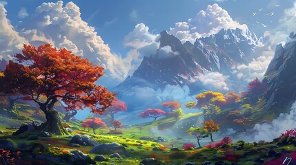AI Artist Creating Digital Masterpiece on Canvas with Vibrant Colors in Modern Studio