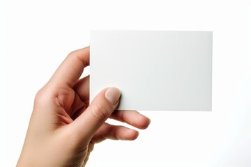 Obraz premium Blank White Card Mockup on Hand created with Generative AI