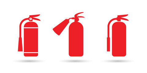 Fire extinguisher icon set. vector illustration