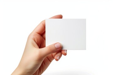 Obraz premium Blank White Card Mockup on Hand created with Generative AI