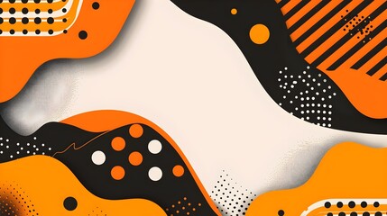 Vibrant Pop Art Inspired Geometric Poster Background with Empty Space for Mockup Design