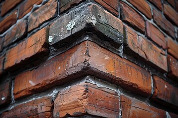 The corner of a brick wall texture or background - generative ai