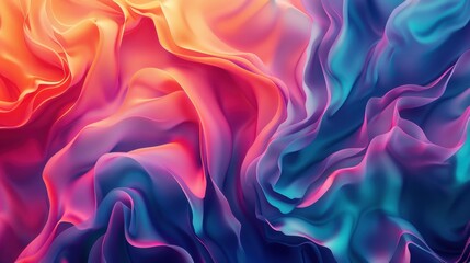 Obraz premium Vibrant and colorful abstract background featuring flowing fabric in shades of red, pink, and blue. The dynamic movement and vivid colors create an eye-catching and artistic composition.