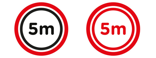 Five Meter Distance Safety Sign Maintain Safe Work Zones