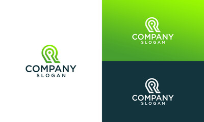letter R abstract gradient logo design vector