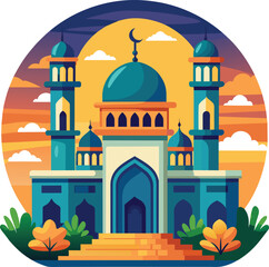 Mosque design on white background