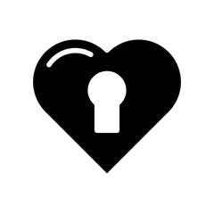 heart lock icon  out