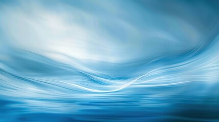 Fototapeta premium Capture the essence of calmness and tranquility with a photo of a serene blue abstract background adorned with a smooth motion blur pattern. 