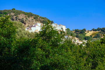 Fototapeta premium Fuencaliente, a beautiful village built on the edge of the mountains, where you can breathe fresh air, Ciudad Real province, Spain