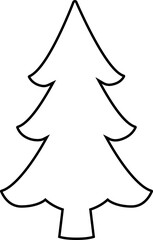 Simple shape Christmas tree outline vector.
Christmas tree black outline.