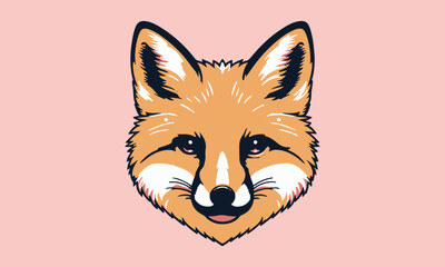 vector art work of a colored fox face