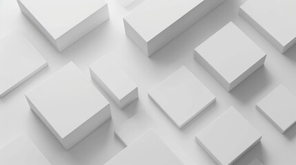 Construct a minimalist white background with geometric shapes for a professional website design. 