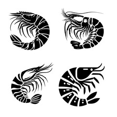 Vector art work of prawn Fish black and white