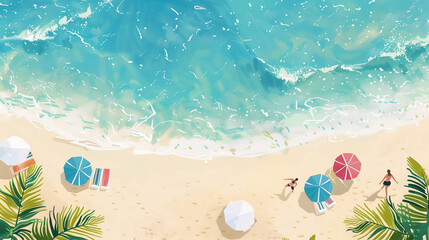 Obraz premium Refreshing beach scenery さわやかなビーチの風景