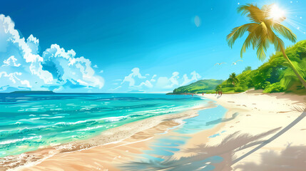 Fototapeta premium Refreshing beach scenery さわやかなビーチの風景