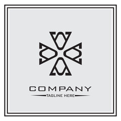 abstract logo design, black and white geometric technology icon