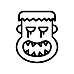 Frankestein line icon. Zombie icon. Zombie icon isolated on white background. Transparent background, minimalist symbol. Vector images