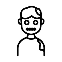Zombie line icon. Zombie icon. Zombie icon isolated on white background. Transparent background, minimalist symbol. Vector images