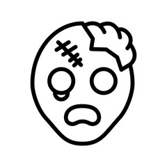 Zombie line icon. Zombie icon. Zombie icon isolated on white background. Transparent background, minimalist symbol. Vector images