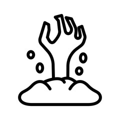 Living dead line icon. Zombie icon. Zombie icon isolated on white background. Transparent background, minimalist symbol. Vector images