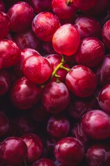Pile of fresh red grapes.