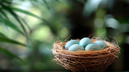 Wildlife - Weaverbirds nest on a bamboo tree in nature outdoors