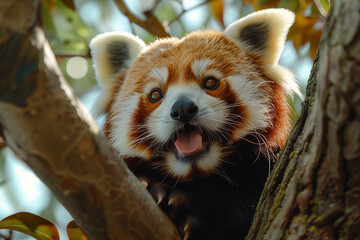 Obraz premium red panda in zoo