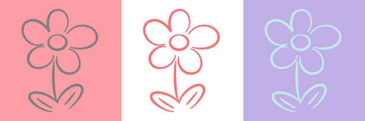 flower line icon Can be used to decorate a variety of document pieces.