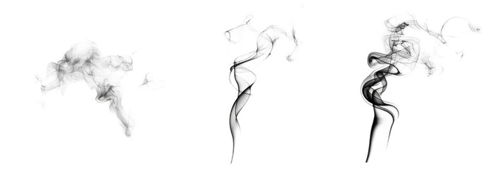 wisp of smoke isolated on white and transparent background