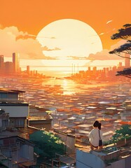 character illustrations of a married couple in anime and cartoon style.