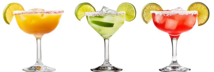 margarita cocktail lime drink, cutout isolated on white