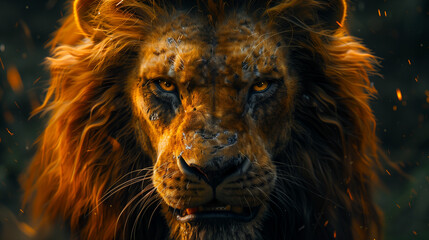 Naklejka premium Close-up of a lion