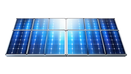 Blue Solar Panel Isolated on Transparent Background