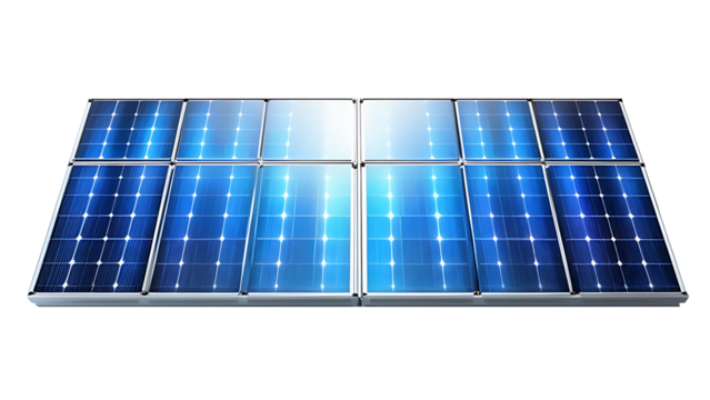 Blue Solar Panel Isolated on Transparent Background