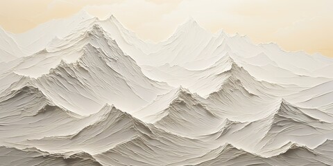 Obraz premium Abstract draw paint ink watercolor mountain hill rock landscape background scene, White beige nature outdoor adventure scene view
