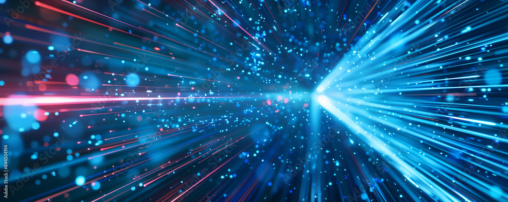 Poster abstract wave particle technology background design, big data communication technology science and t